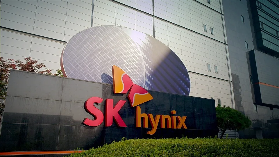 Logo-ul SK Hynix pe clădirea companiei din Coreea de Sud.