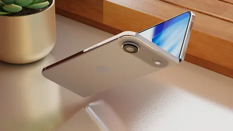 Concept al unui iPhone pliabil cu un design modern și elegant.