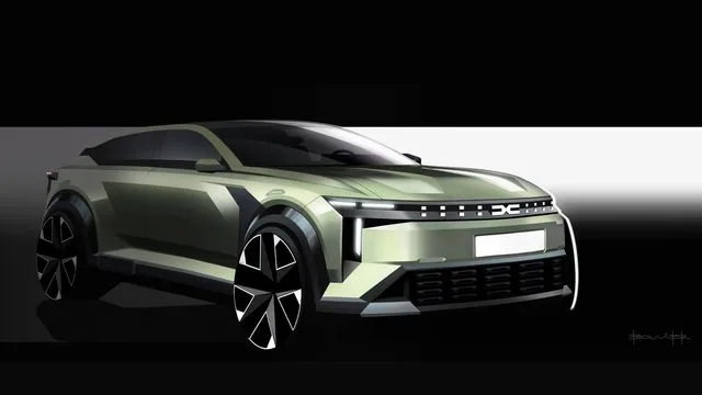 Schiță a modelului Dacia Striker, cu un design modern și dinamic.