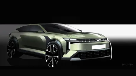 Schiță a modelului Dacia Striker, cu un design modern și dinamic.