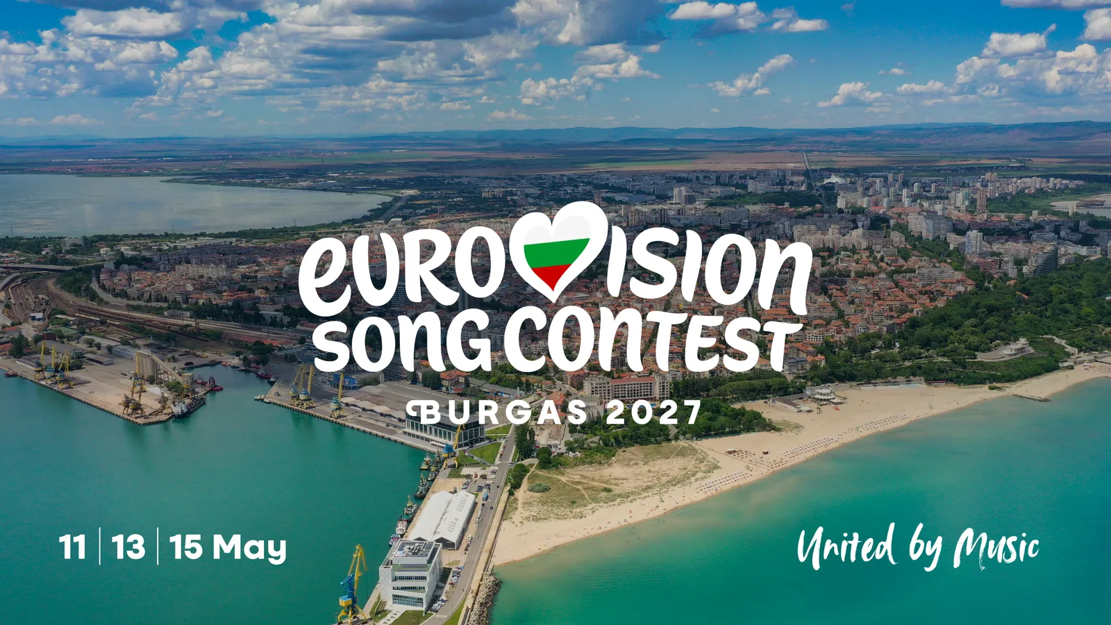 Peisaj din Burgas, cu marea și orașul în fundal, pentru Eurovision 2027.