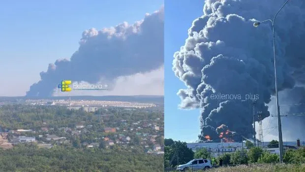 Incendii și fum dens în urma atacurilor cu drone în Rusia