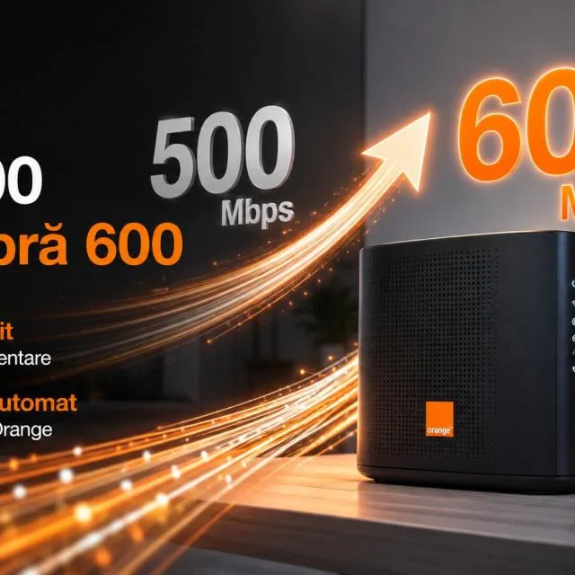Upgrade gratuit la viteza de 600 Mbps pentru abonații Orange.