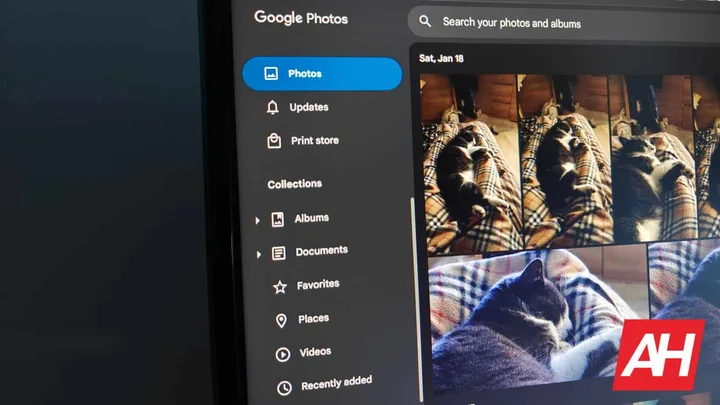 Interfața Google Photos cu opțiuni de organizare și vizualizare a fotografiilor.
