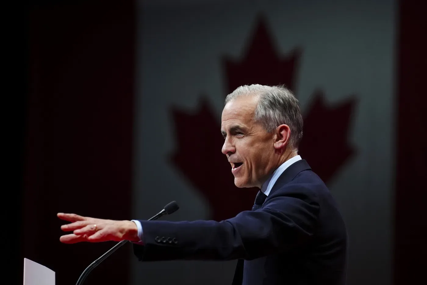 Oficial canadian discutând despre inițiativa Băncii de Apărare la Summitul NATO.