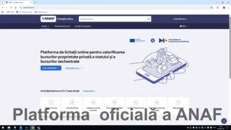 Platforma ANAF pentru licitarea bunurilor sechestrate online.
