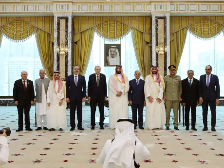 Liderii din Turcia, Arabia Saudită și Pakistan la semnarea acordului de apărare.