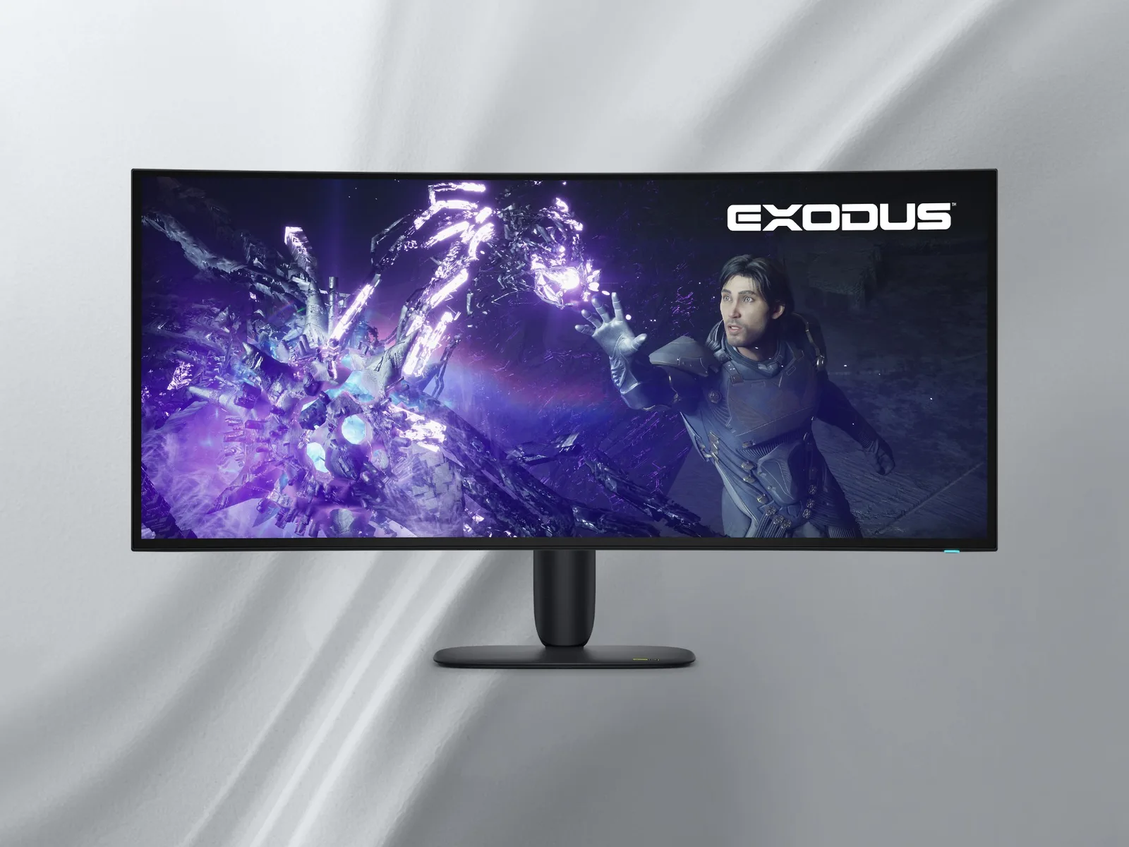 Monitor curbat OLED de 39 inci cu rezoluție 5K și tehnologie avansată.