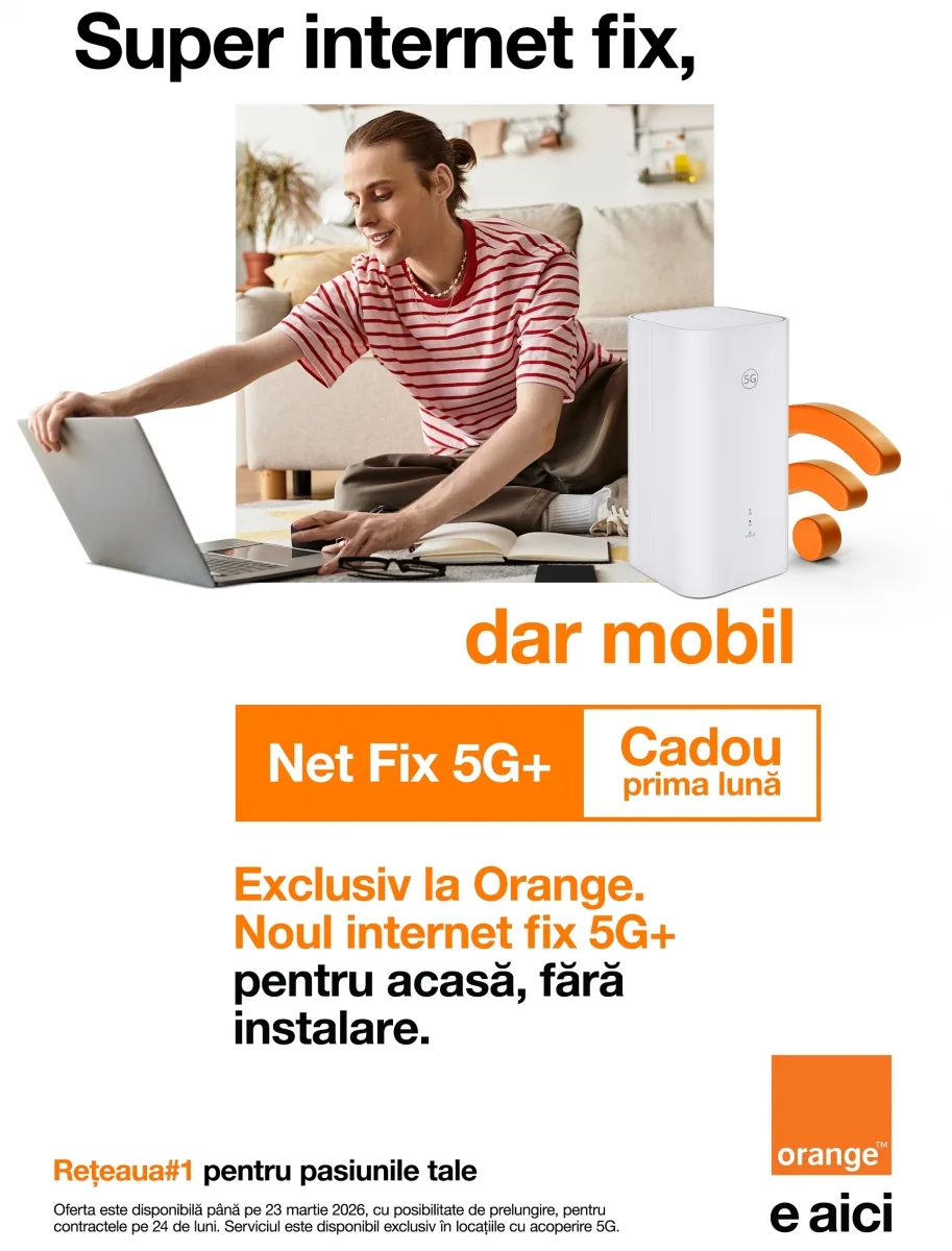 Serviciul Net Fix 5G+ oferă internet rapid fără instalare.