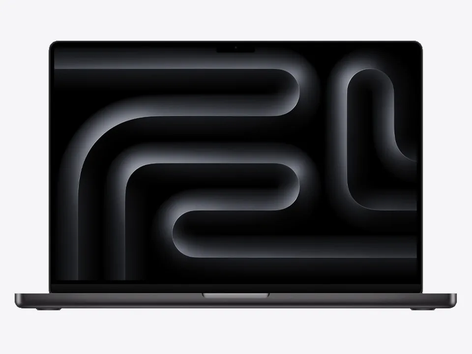 Un laptop modern cu un ecran întunecat și un design elegant.
