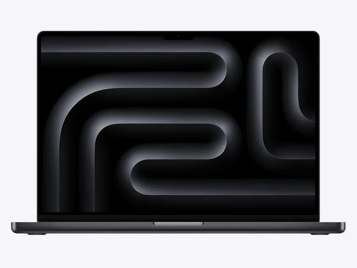 Un laptop modern cu un ecran întunecat și un design elegant.