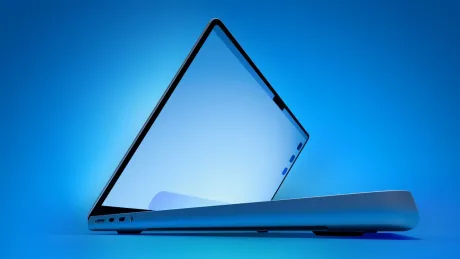 Laptop cu design modern și ecran OLED, pregătit pentru viitor.