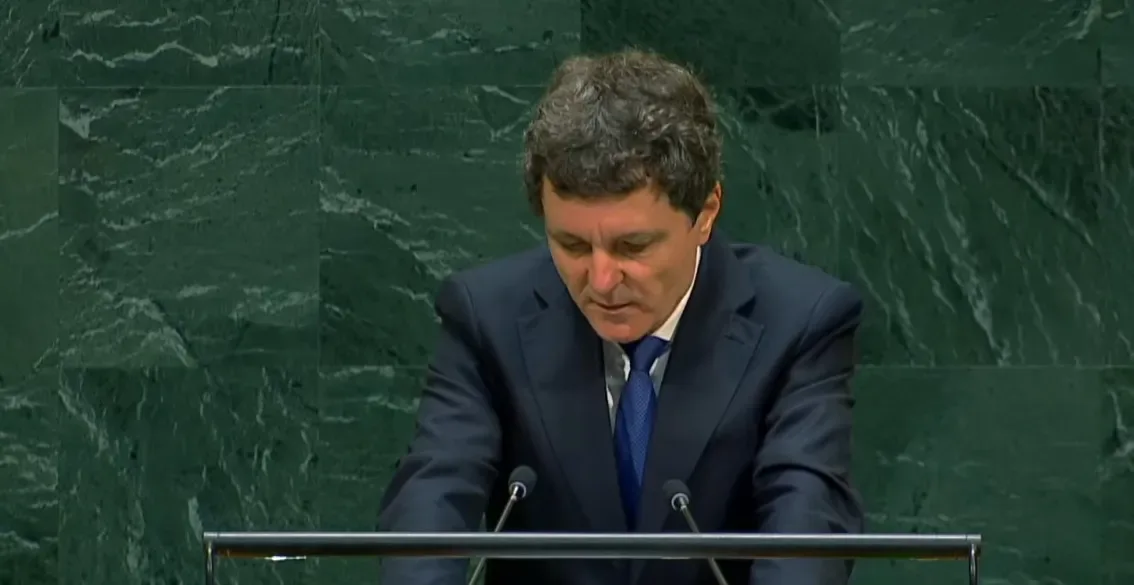 Nicușor Dan susține un discurs la ONU despre investițiile în România.
