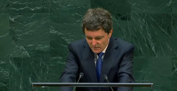 Nicușor Dan susține un discurs la ONU despre investițiile în România.
