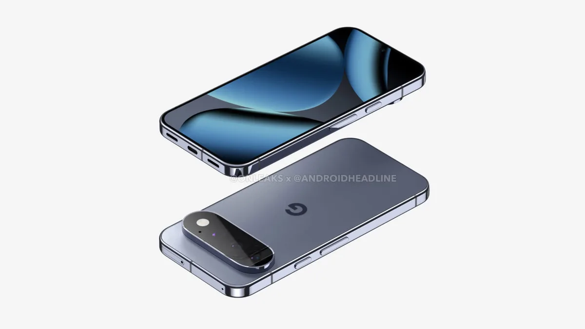 Randare a Google Pixel 11 Pro, evidențiind modulul foto.
