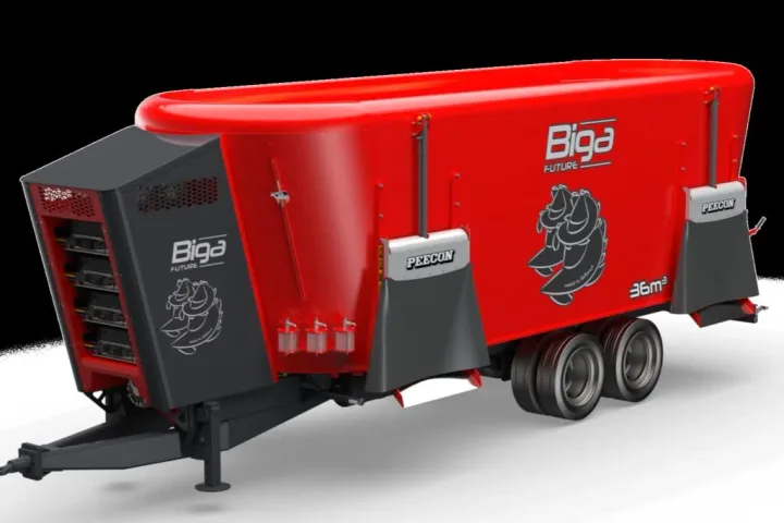 Mixer de furaje electric Biga, utilaj modern pentru ferme.