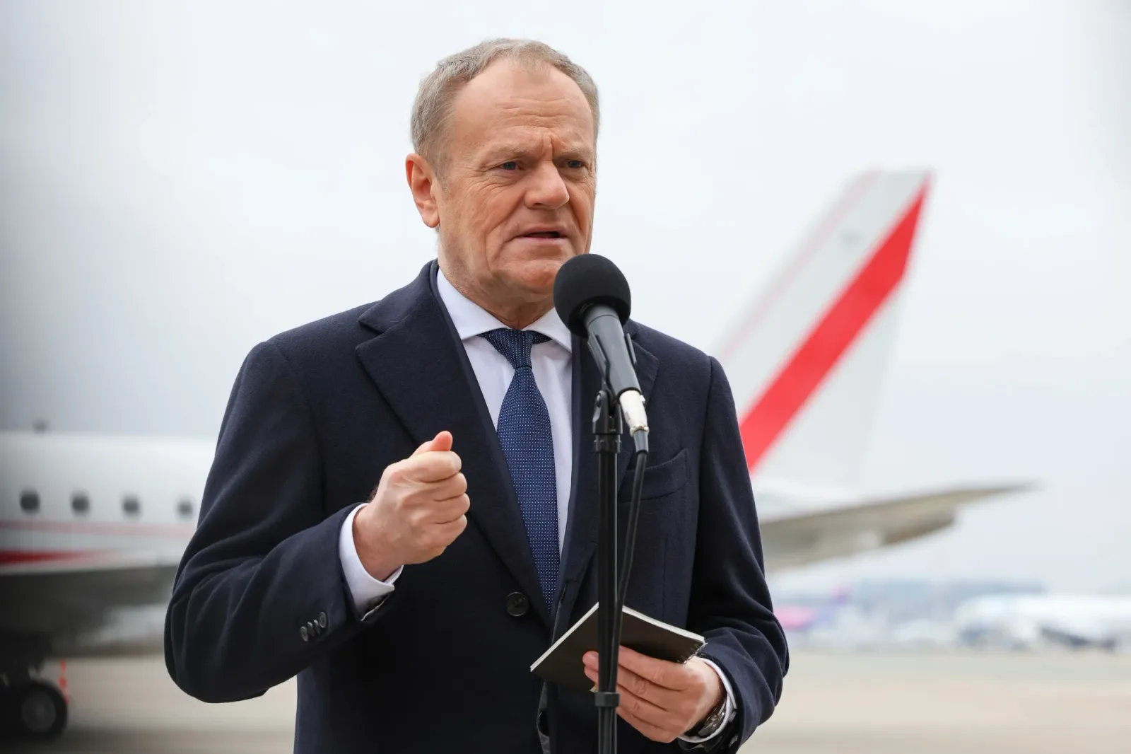 Donald Tusk vorbește despre reconstrucția Ucrainei la Gdańsk.