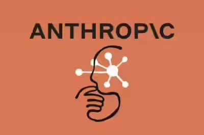 Logo-ul companiei Anthropic pe un fundal portocaliu.