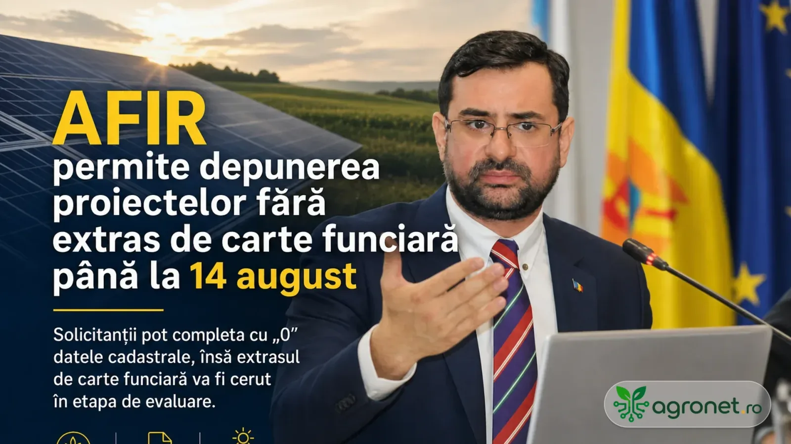 AFIR permite depunerea proiectelor fără extras de carte funciară temporar.
