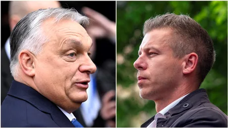 Péter Magyar și Viktor Orbán, doi lideri politici ungari, în discuții intense.