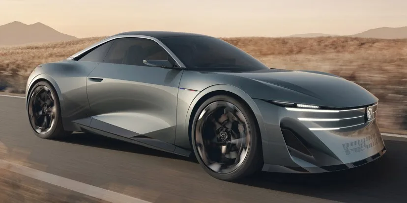 Conceptul electric RCZ Vision de la Peugeot, cu design futurist și tehnologie avansată.