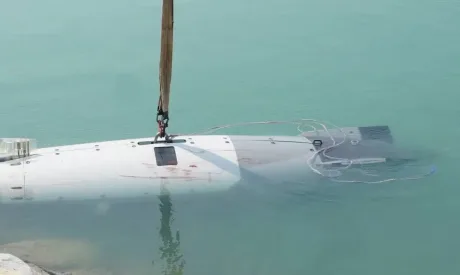 Dronă submarină americană capturată în Strâmtoarea Hormuz de Gărzile Revoluționare iraniene.