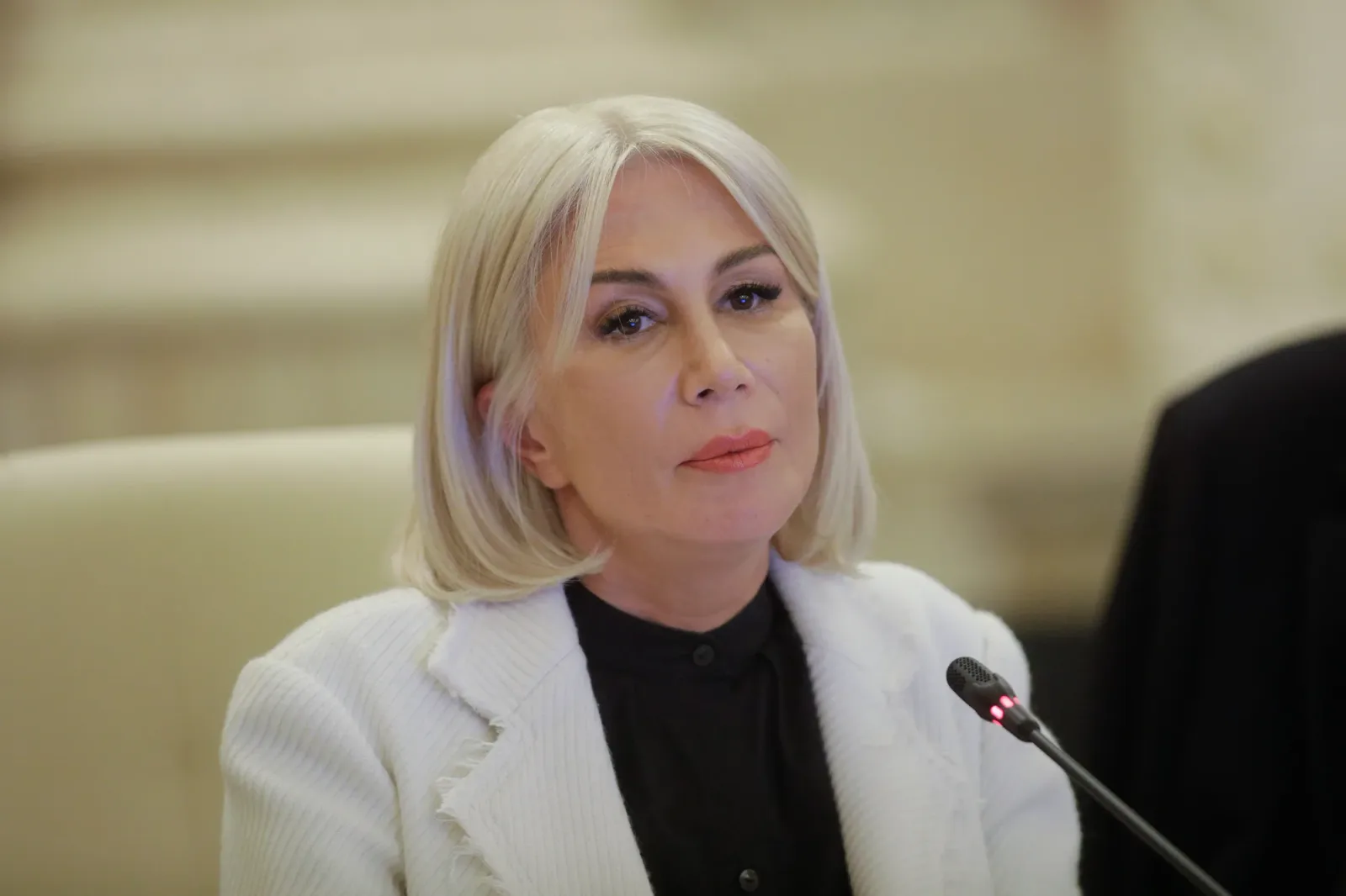 Raluca Turcan discută despre evaluarea elevilor de clasa a VIII-a în Parlament.