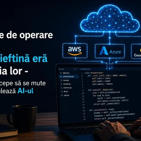 Evoluția sistemelor de operare în era inteligenței artificiale și cloud computing.