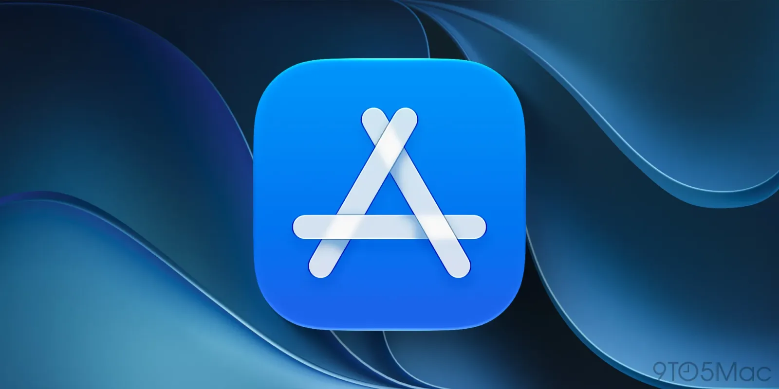 Logo-ul App Store pe un fundal albastru, simbolizând aplicațiile mobile.