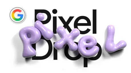 Logo colorat cu text 3D reprezentând Pixel Drop.