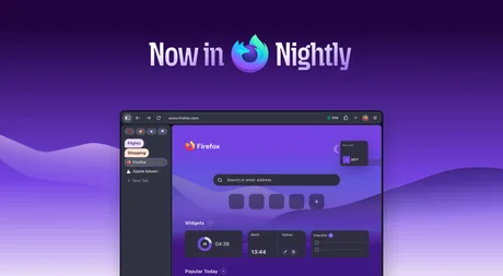 Noua interfață Project Nova în Firefox Nightly, cu modul compact activat.