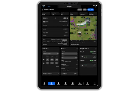 Noua interfață Garmin Pilot pentru planificarea zborurilor pe iPad.