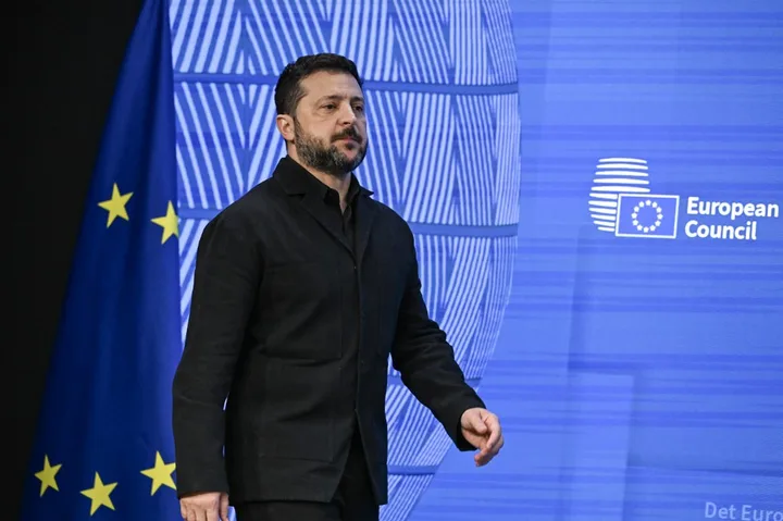 Volodimir Zelenski discutând despre restricțiile Starlink la Bruxelles.