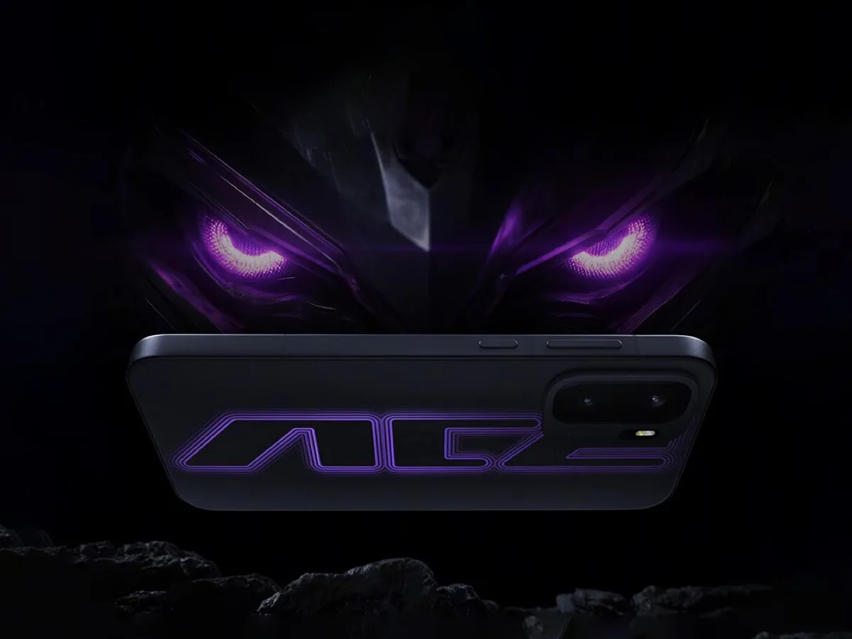 Design modern al telefonului Ace 6 Ultra, cu detalii futuriste.