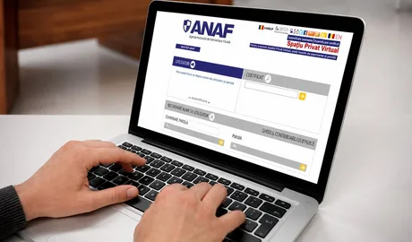 Interfața ANAF pentru gestionarea datelor fiscale online.