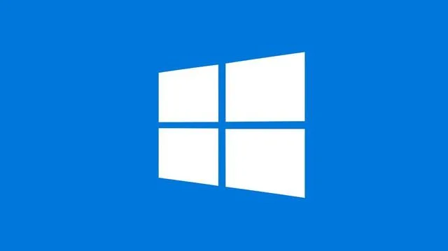 Logo-ul Windows pe fundal albastru, simbol al tehnologiei.