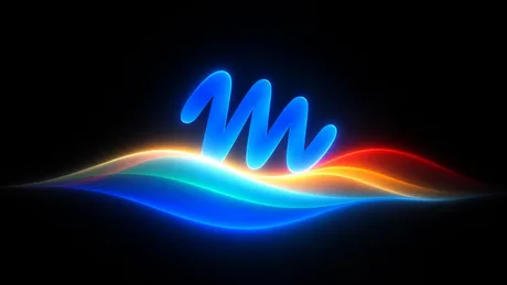 Logo colorat al modelului AI Muse Spark Open pe fundal negru.