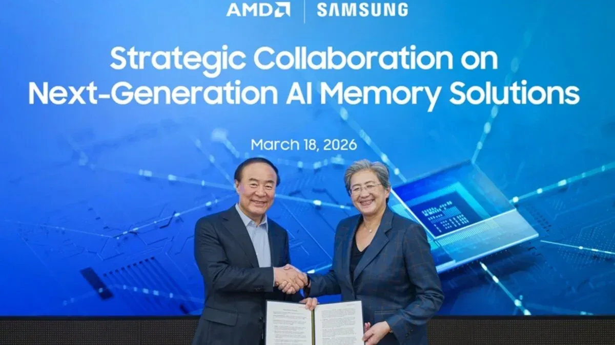 Reprezentanți AMD și Samsung semnează un acord de colaborare.