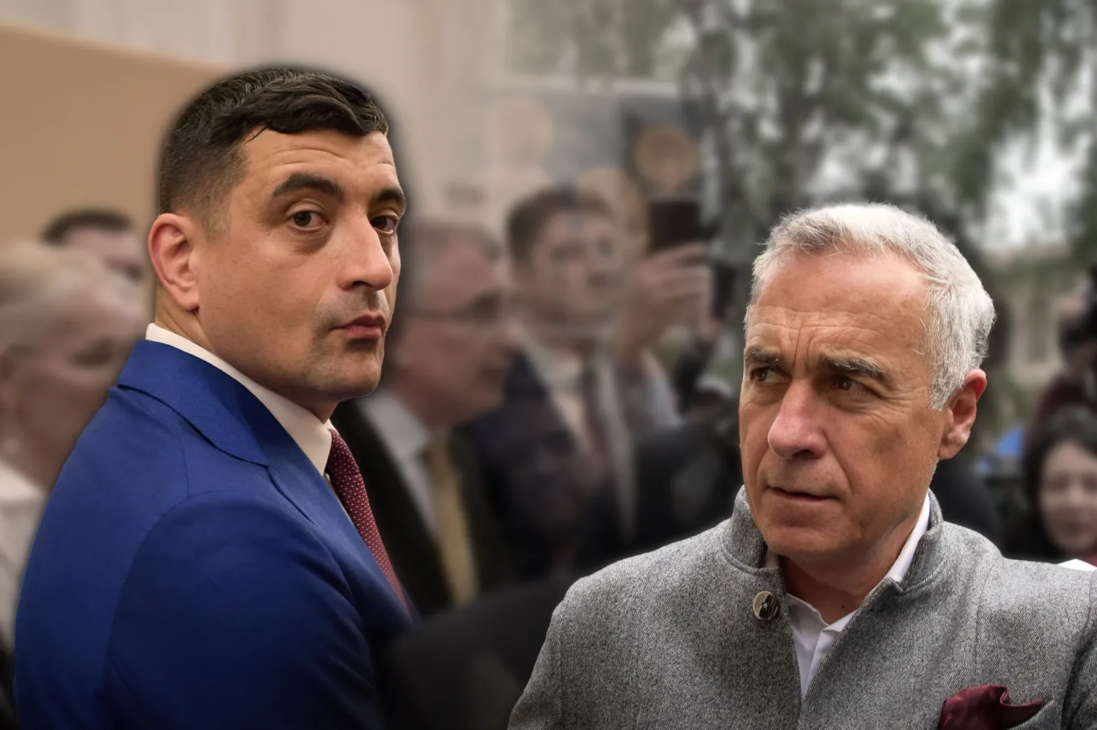 George Simion și Călin Georgescu discutând despre politica românească.