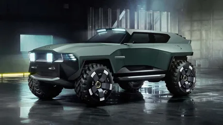 SUV-ul militar digital Dreadnought, creat pentru jocuri video, cu design extrem.