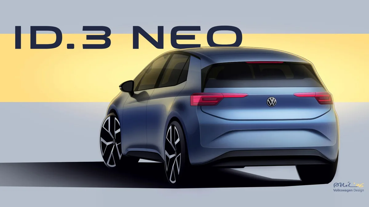 Design modern al modelului ID.3 Neo de la Volkswagen.