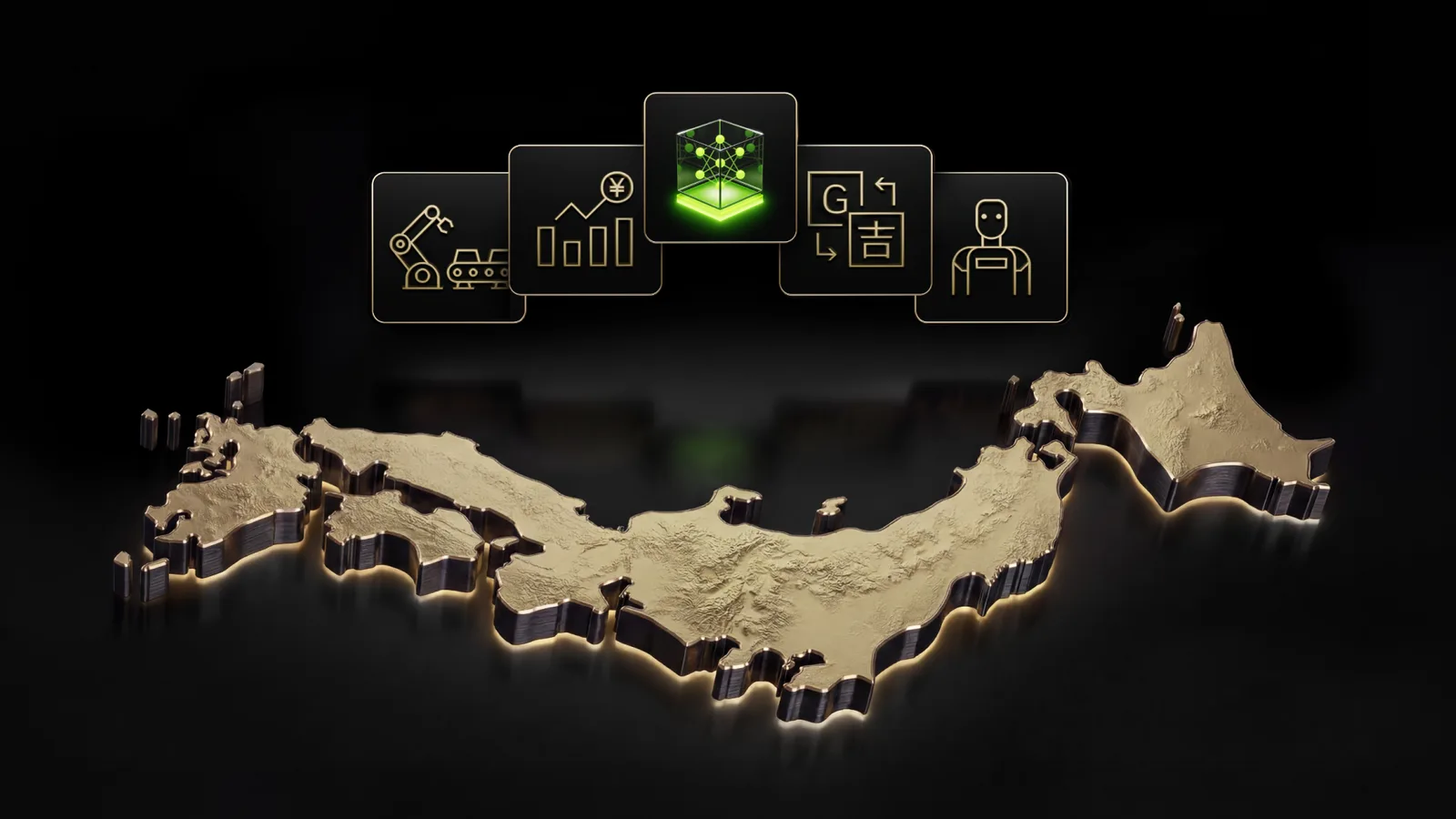 Harta Japoniei evidențiind inovațiile în AI și utilizarea modelelor NVIDIA Nemotron.
