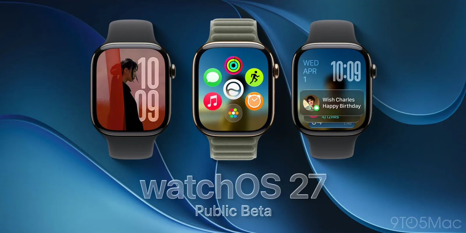 Noua interfață a watchOS 27 cu aplicații dinamice și Siri AI.