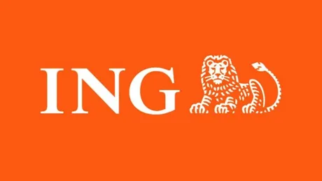 Logo ING Bank pe fundal portocaliu, simbolizând inovația în servicii bancare.
