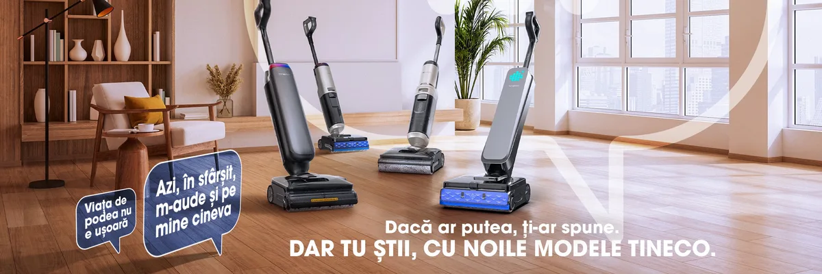 Aspiratoare verticale Floor One prezentate la evenimentul din București.