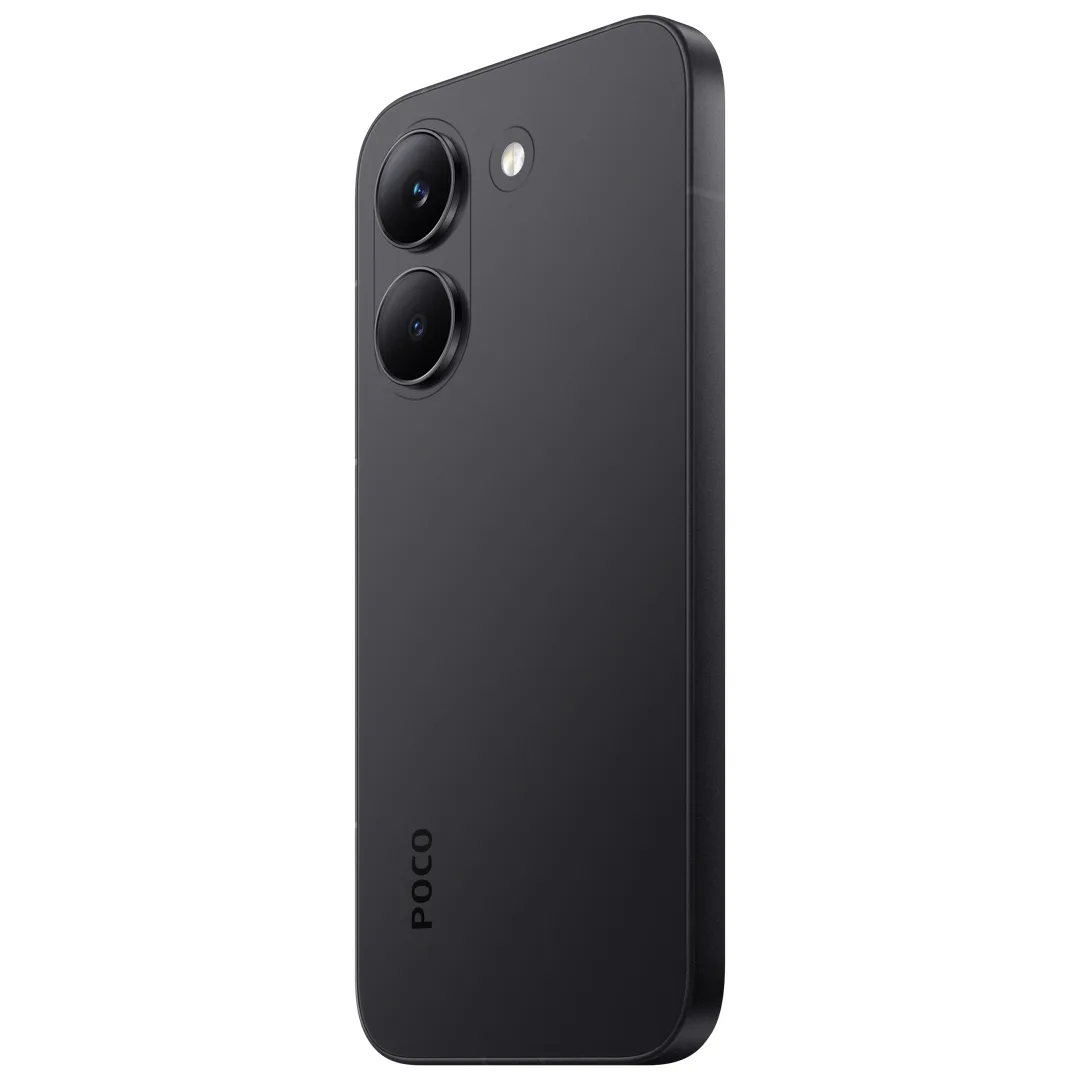Design elegant al modelului POCO X8 Pro în nuanță neagră.