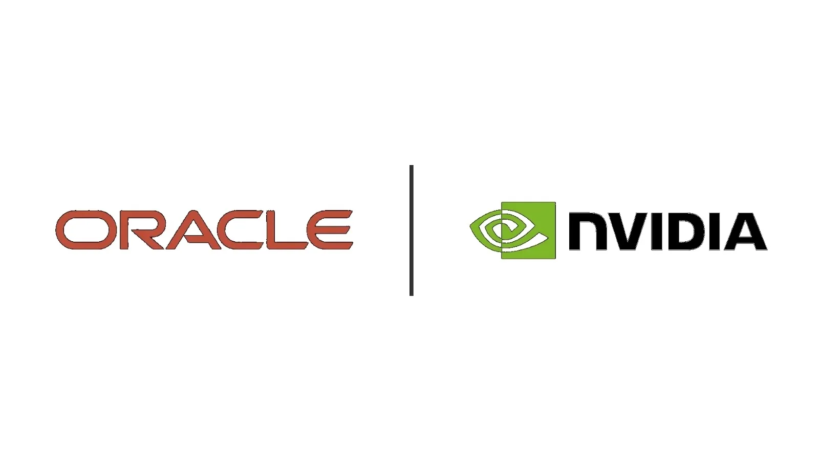Logo-urile NVIDIA și Oracle, simbolizând colaborarea în tehnologie.