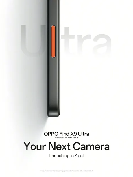 Oppo Find X9 Ultra, un smartphone premium, va fi lansat global în aprilie.