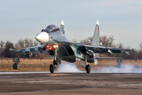 Avion de vânătoare în timpul unei misiuni de interceptare în Marea Baltică.