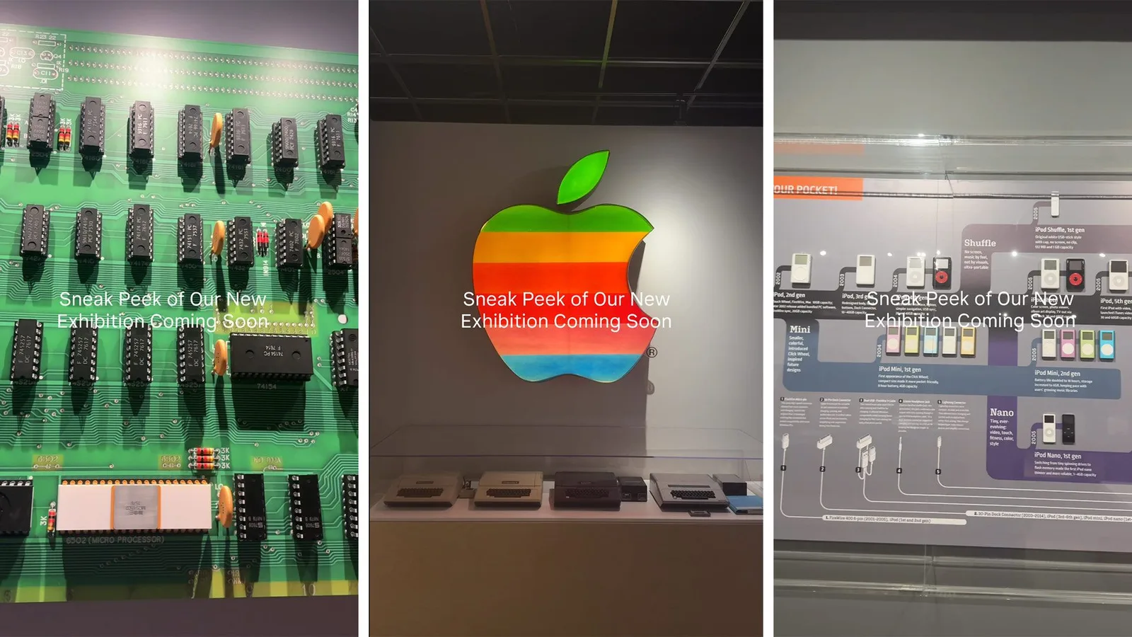 Expoziție interactivă dedicată inovațiilor Apple la Mimms Museum.
